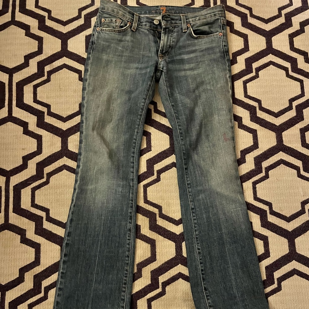 7 Jeans size 4–incredible fit for a low waist. Honestly. The best.